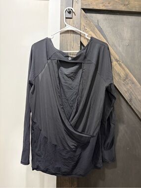 lululemon athletica Black Open-Back Draped Long Sleeve Top